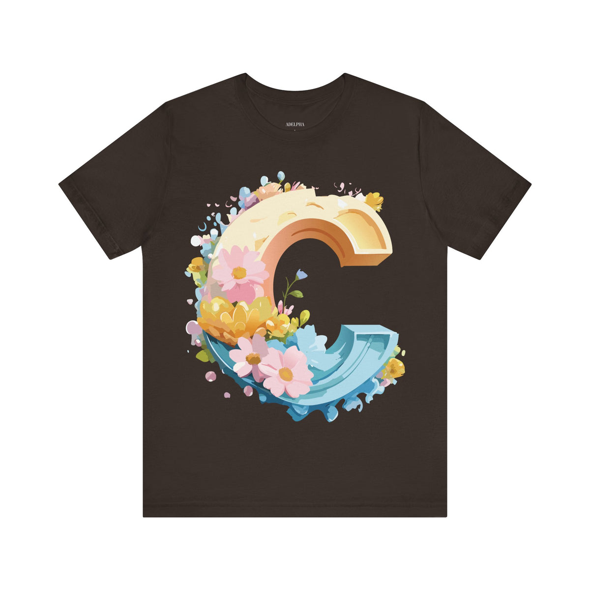 Letter C Graphic Unisex Cotton Bella+Canvas Tee with Art Letter Design