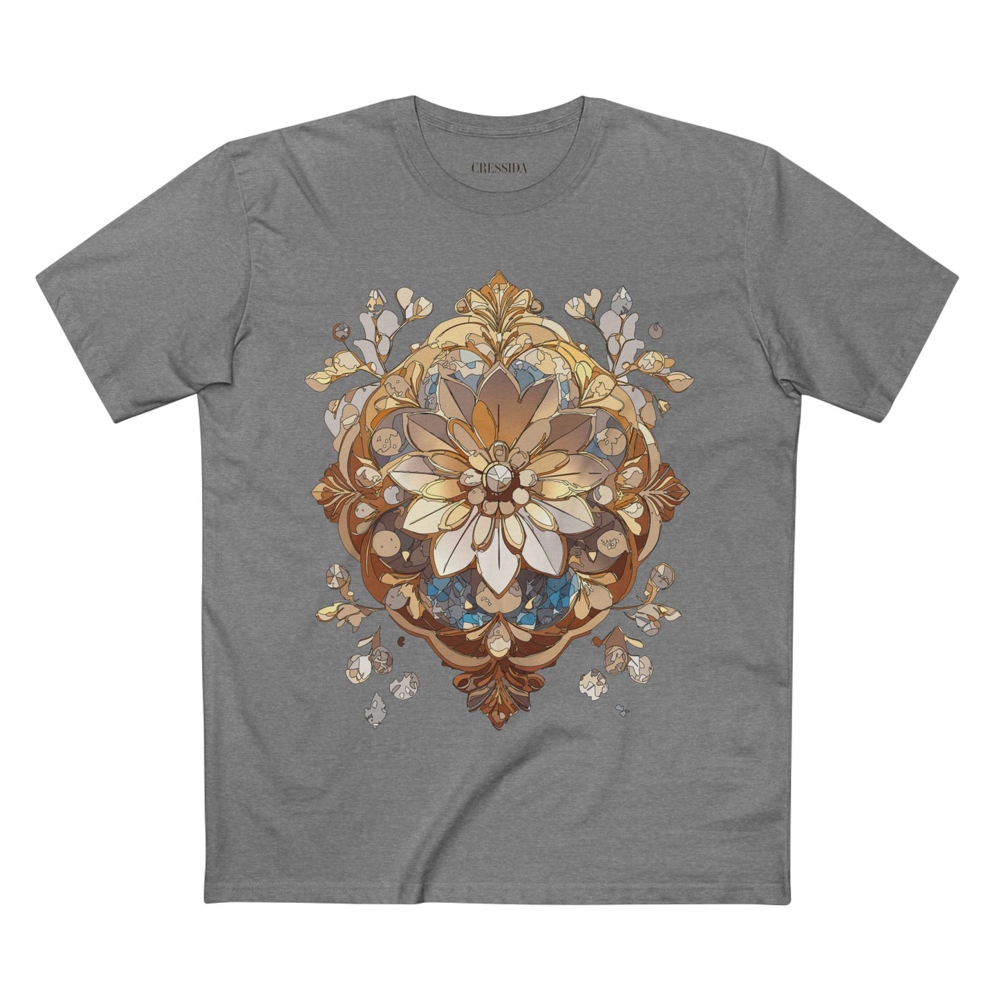 Floral Graphic T-Shirt Unisex 100 Cotton Art Design with Antique Flowers Tee 18