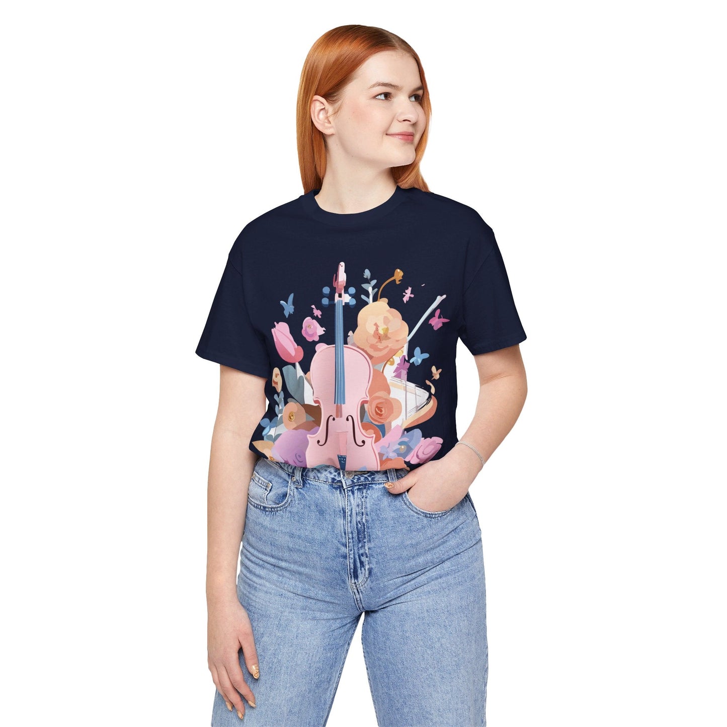 Music Graphic Unisex 100 Cotton Vintage Art with Musical Elements Tee 9