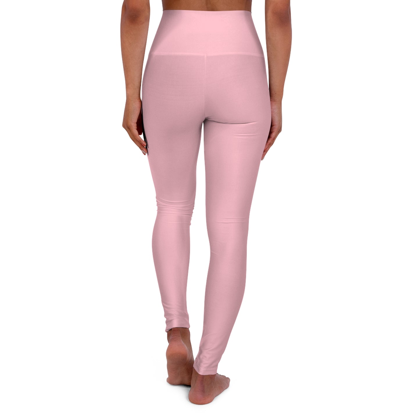 High-Waisted Pastel Pink Yoga Leggings Women's Seamless Poly-Span Stretchy Light Pink Activewear Pants