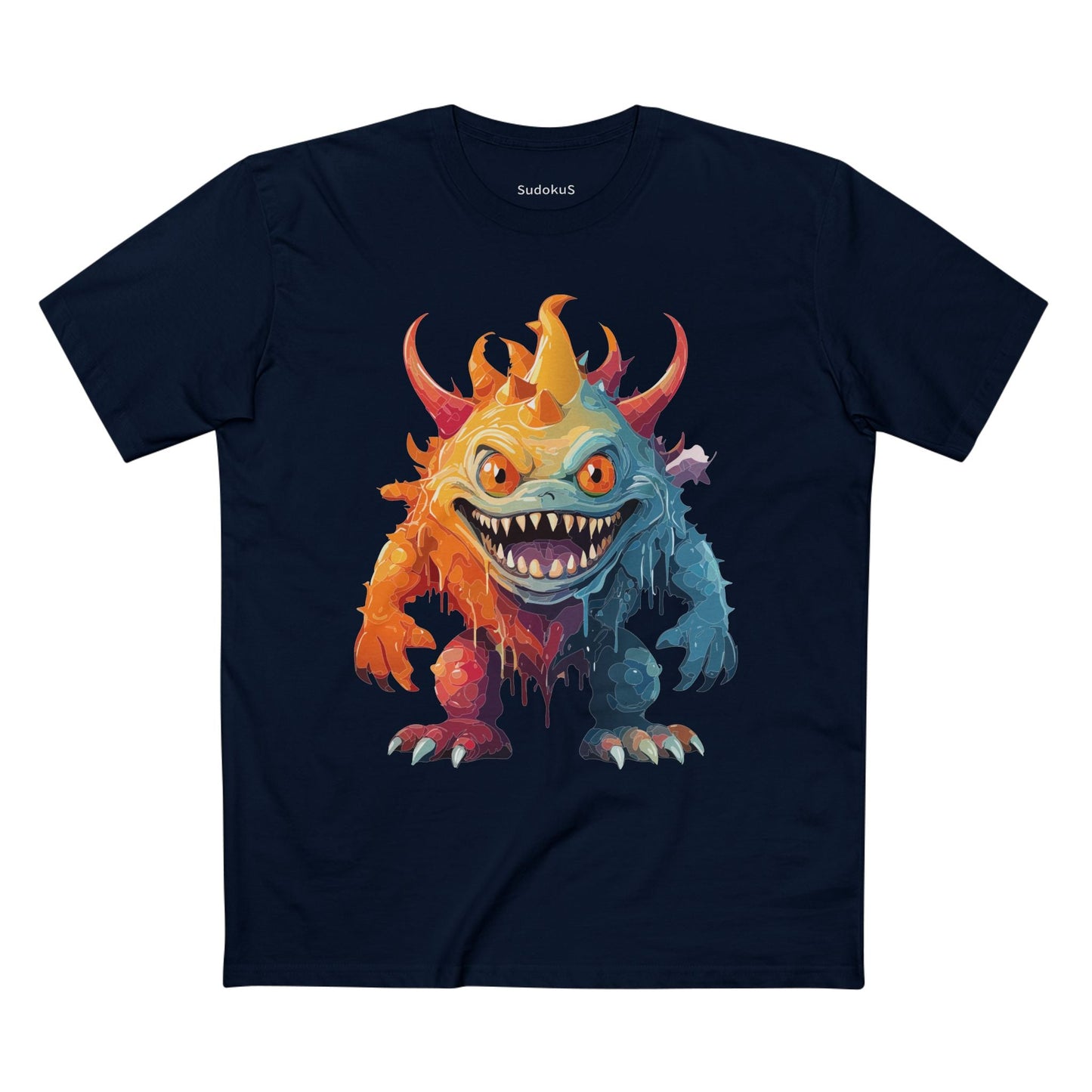 Cartoon Monsters Graphic Unisex 100 Cotton Staple Tee 32