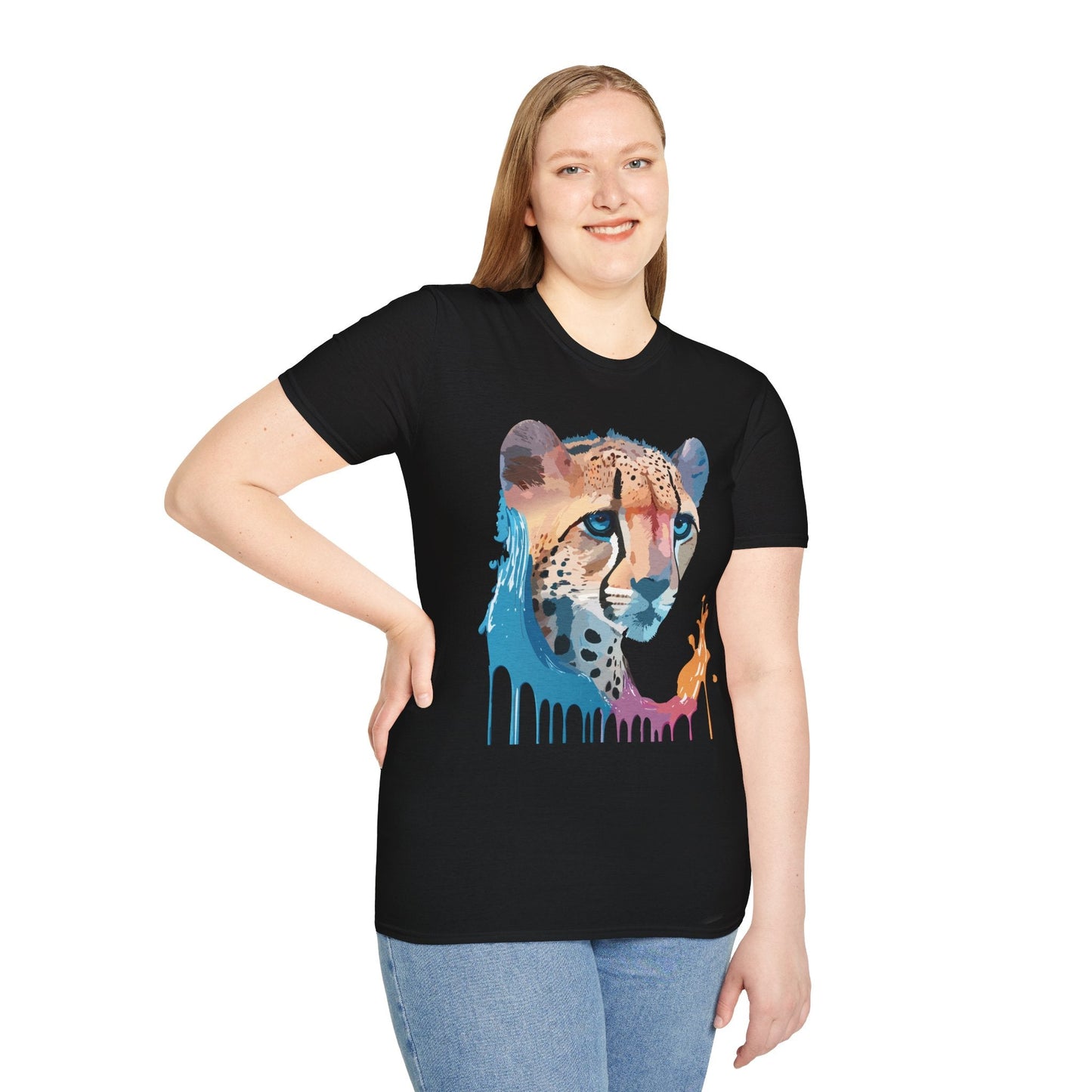 Cheetah Shirt Unisex Tee Softstyle Gildan 64000 100 Percent Ring Spun Cotton