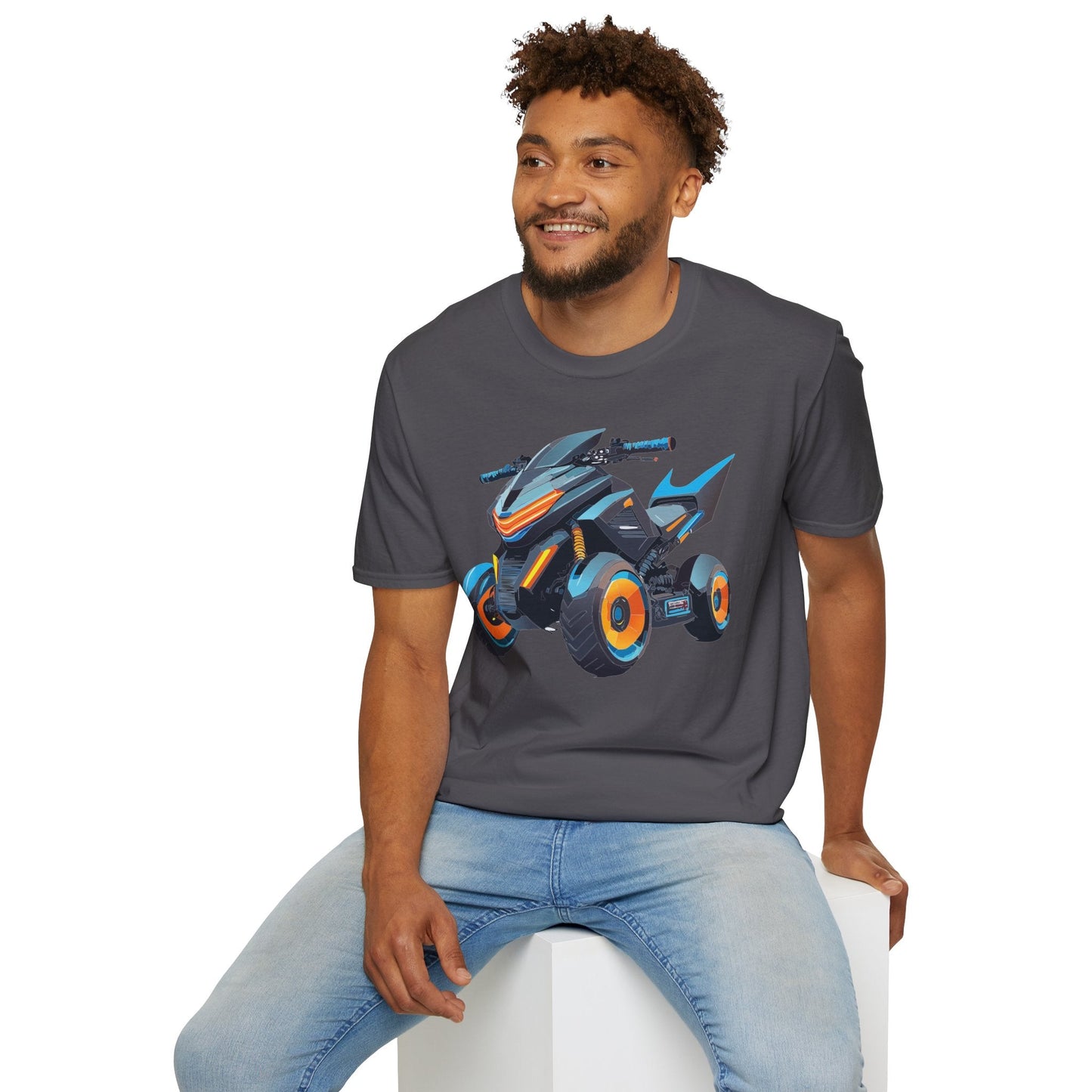 Unisex Motorcycle Art Design T Shirt Softstyle 64000 MTB Graphic Tee For Riders