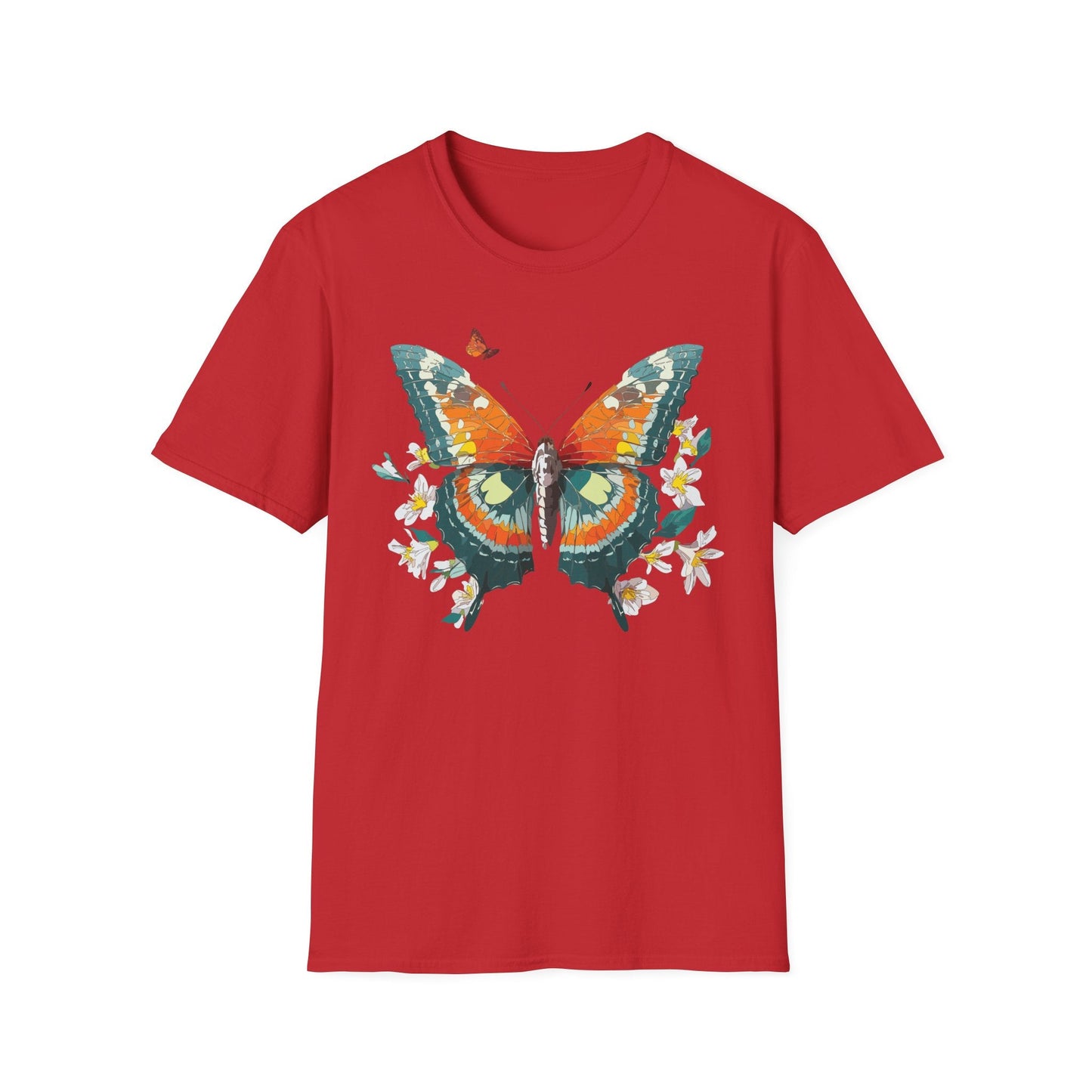Butterfly T Shirt Unisex Softstyle Gildan 64000 100 Percent Ring Spun Cotton Monarch Tee