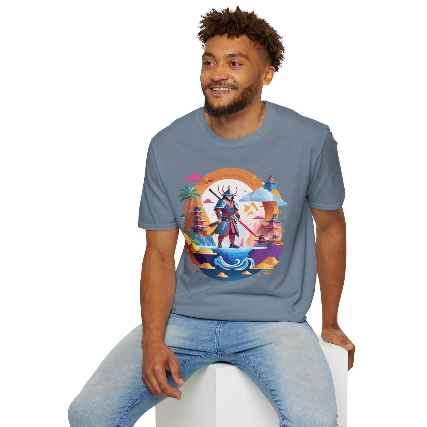 Samurai T Shirt Unisex Gildan Softstyle 64000 100 Percent Ring Spun Cotton Lightweight Tee