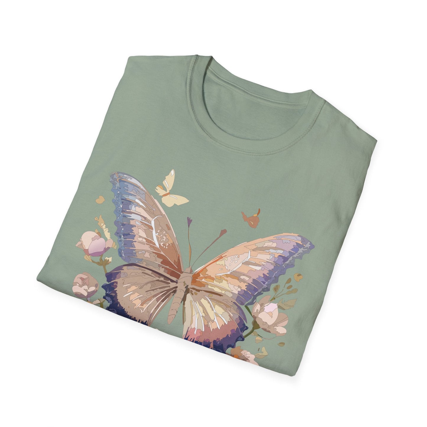Butterfly T Shirt Unisex Softstyle Monarch Design 100 Percent Cotton Tee For Everyday Comfort