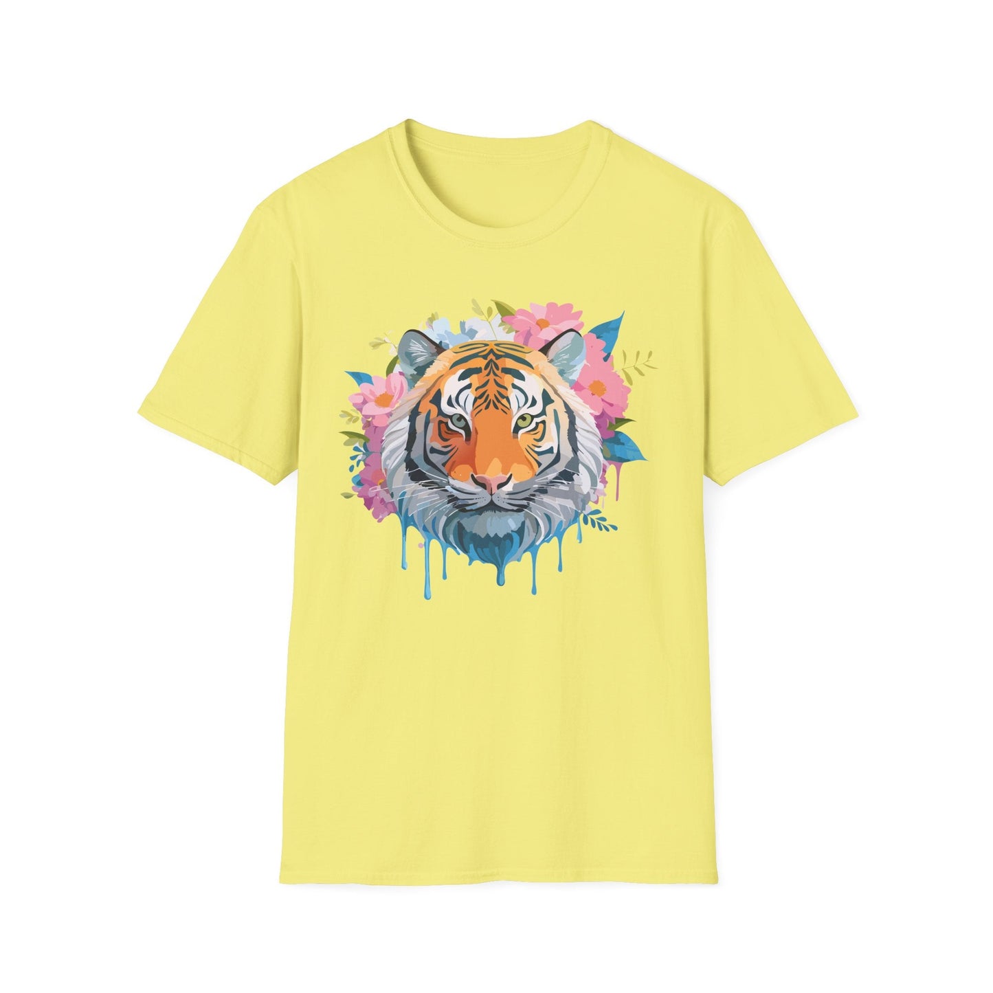 Tiger Print Shirt Unisex Short Sleeve Tee Gildan Softstyle 64000