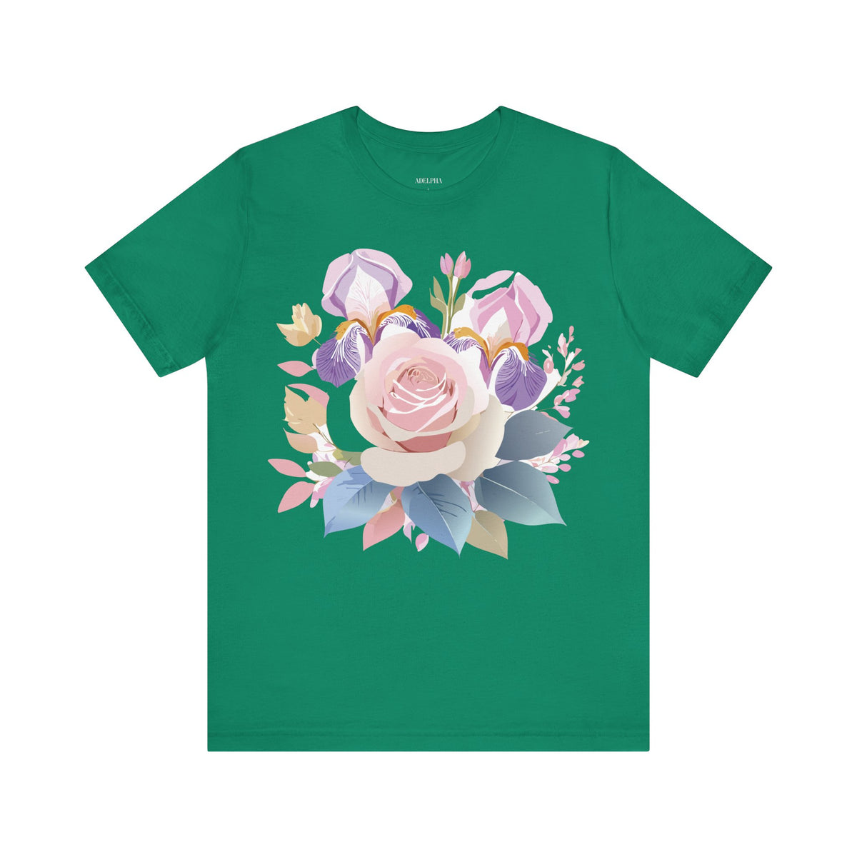 Floral Graphic Unisex Cotton Bella+Canvas Tee with Flowers Art Design n119
