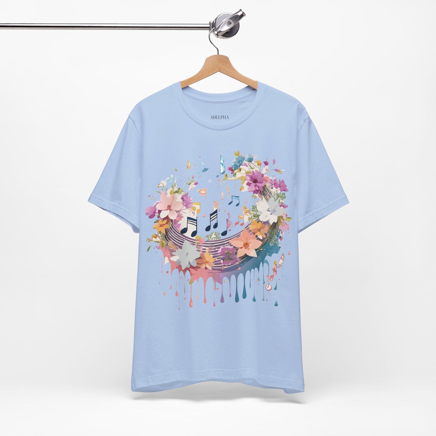 Music Graphic Unisex 100 Cotton Vintage Art with Musical Elements Tee 114