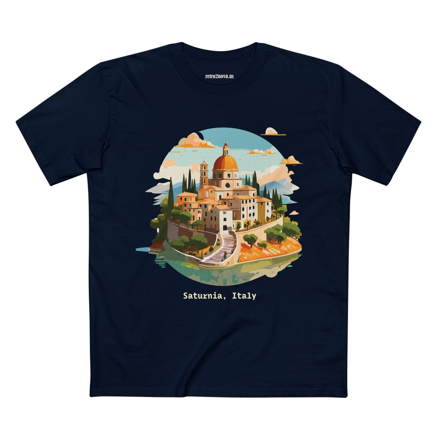 Italy Travel Shirt Unisex Tourist Tee With Original Art Design Retro2Nova Premium Cotton