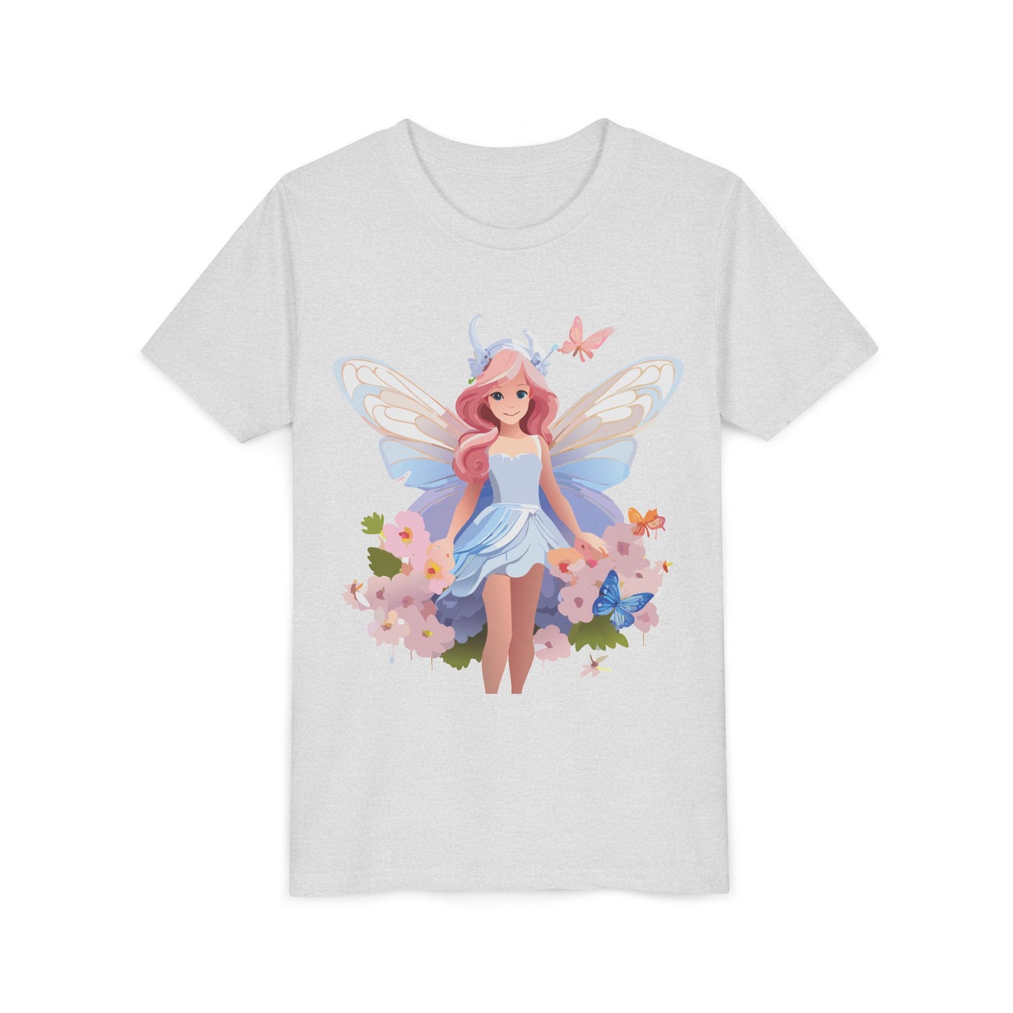 Enchanting Fairy Floral Youth Short Sleeve Tee - Perfect for Spring Celebrations (9-14)