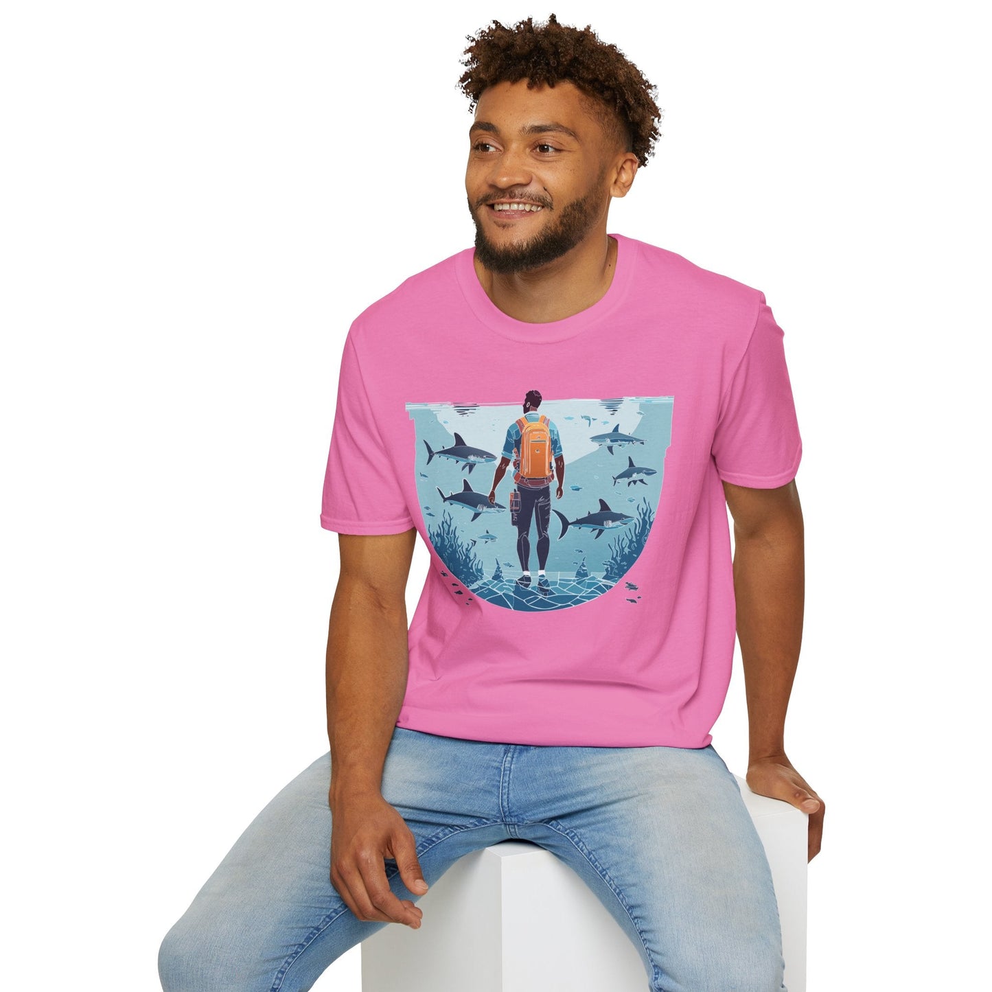 Ocean Tee Shirt Unisex Softstyle T Shirt With Ocean Art Design U Boat Theme Graphic Artwork Edition