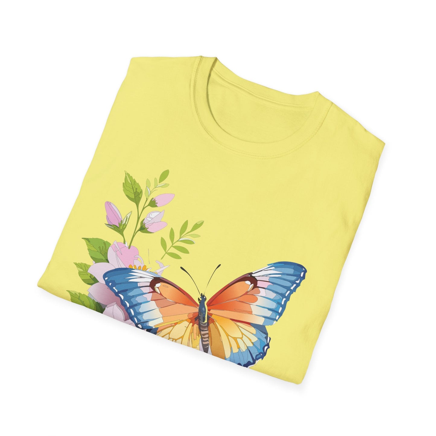 Butterfly T Shirt Unisex Monarch Design Gildan Softstyle 64000 Ring Spun Cotton Tee