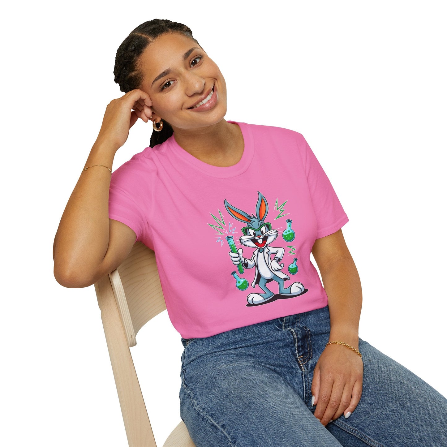 Bugs Bunny T Shirt Unisex Softstyle Cartoon Tee 100 Percent Ring Spun Cotton Graphic Artwork