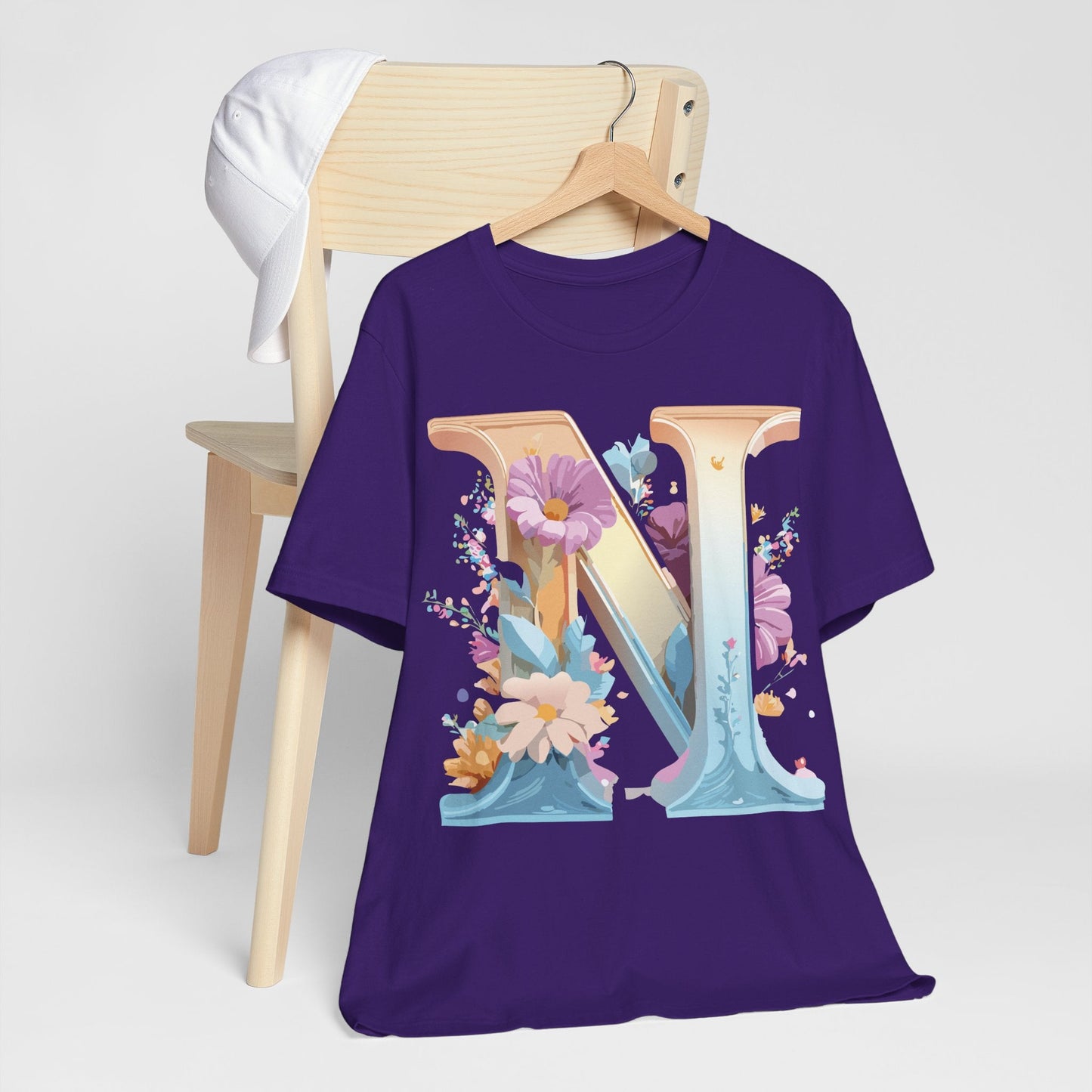 Letter N Shirt Unisex Graphic Tee By Adelpha Vintage Inspired Artwork Short Sleeve
