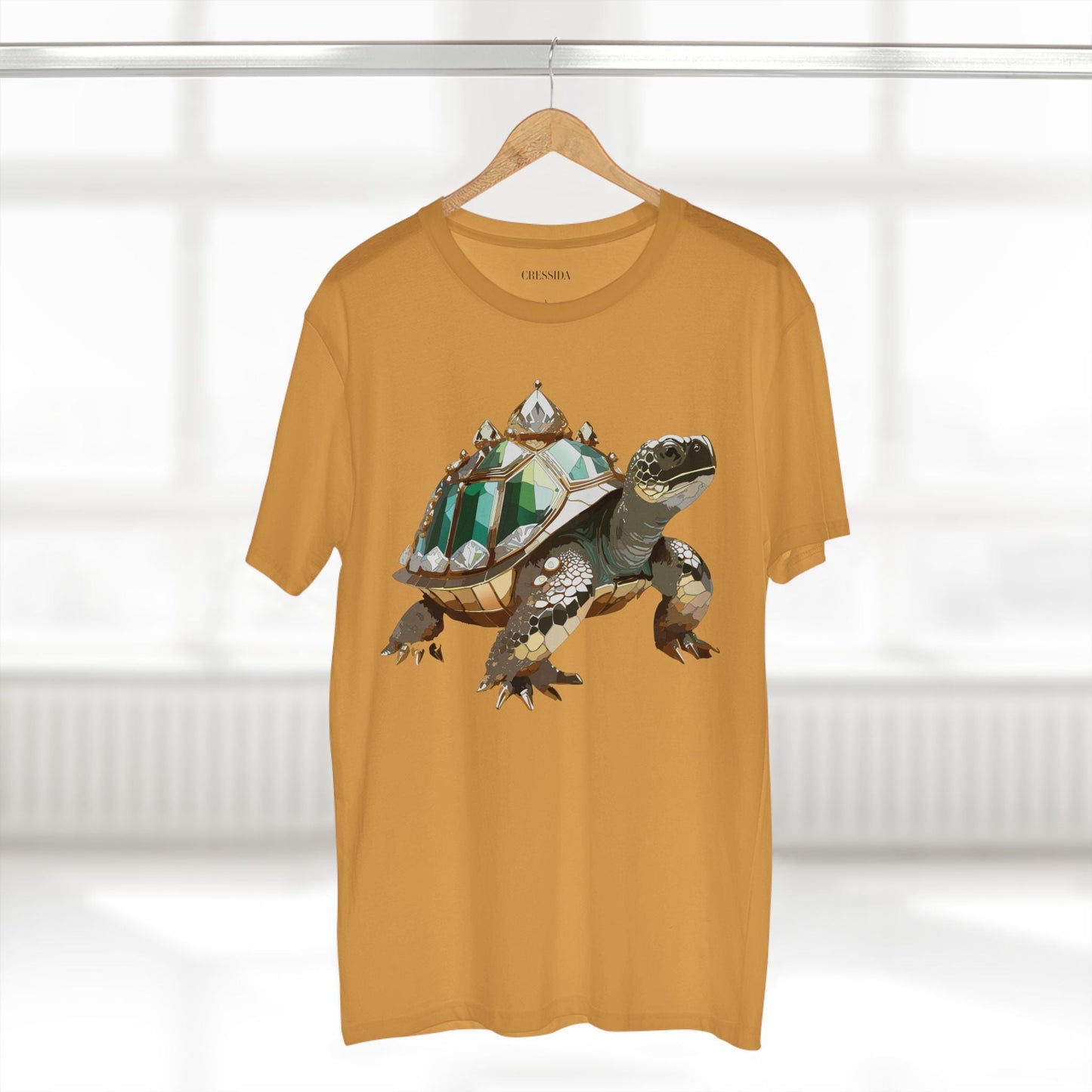 Turtle Graphic Unisex 100 Cotton Tee With Unique Animal Golden Medallion Art Design 32
