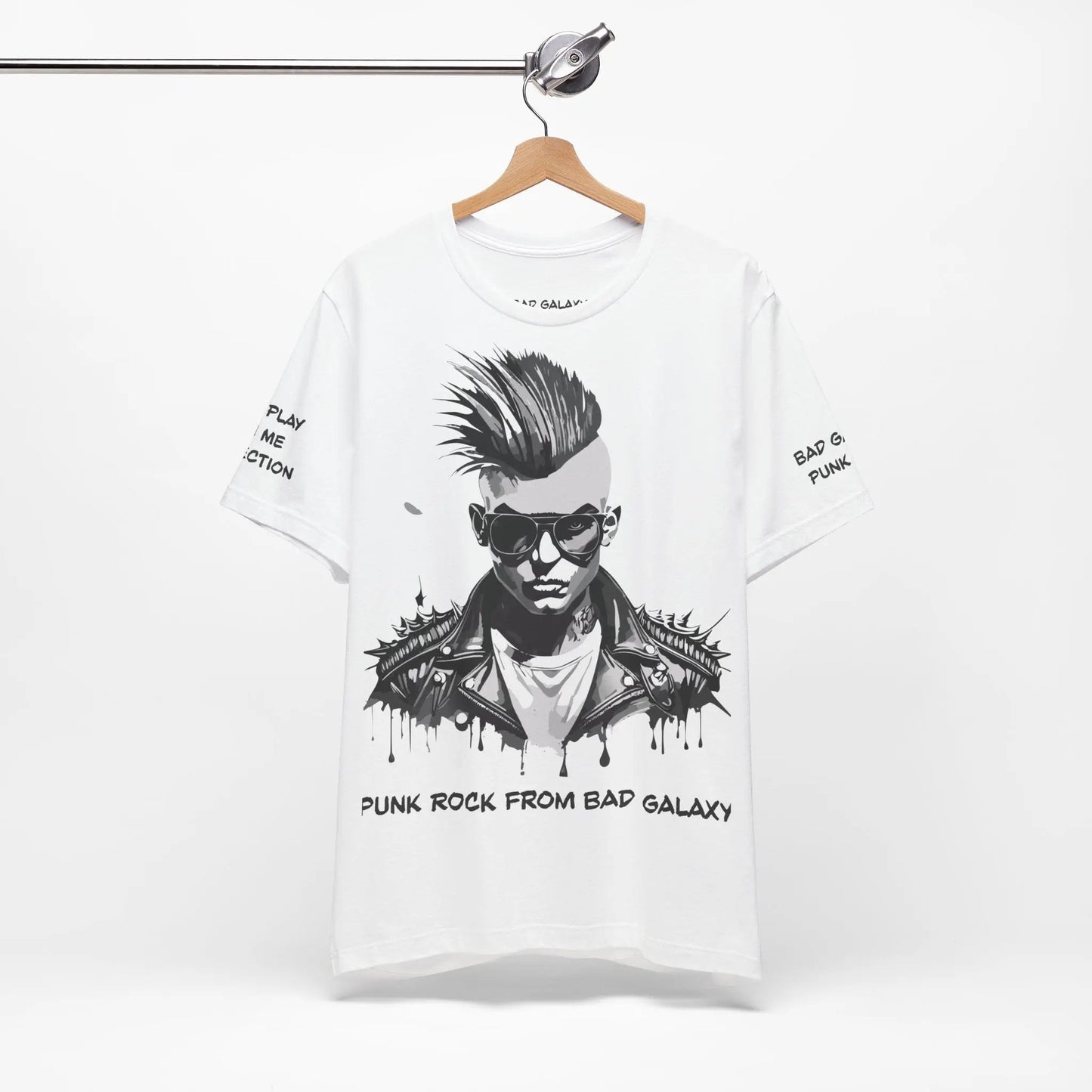 Punk Rock Tee Shirt From Bad Galaxy Made To Order 100 Percent Cotton Eco Friendly Inks