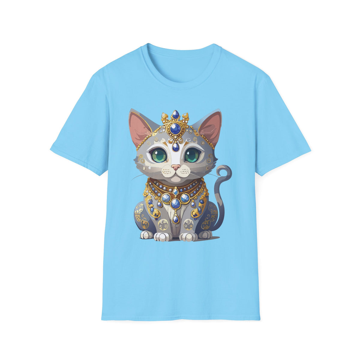 Jeweled Royal Cat T-Shirt | Gemstone Crown Kitty