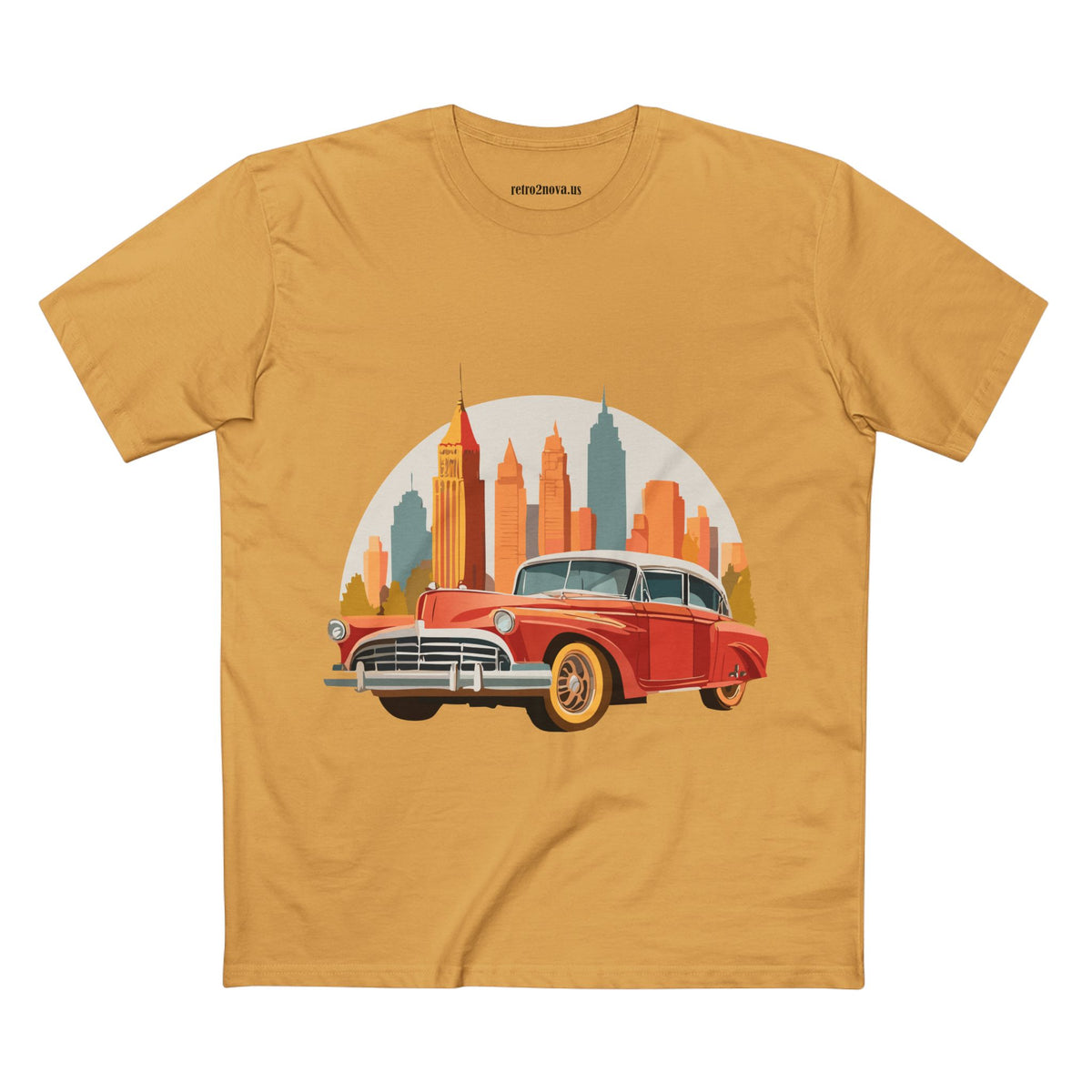 Retro Car Vintage Graphic Tee Staple Unisex 100 Cotton Tee Shirt - RC-2
