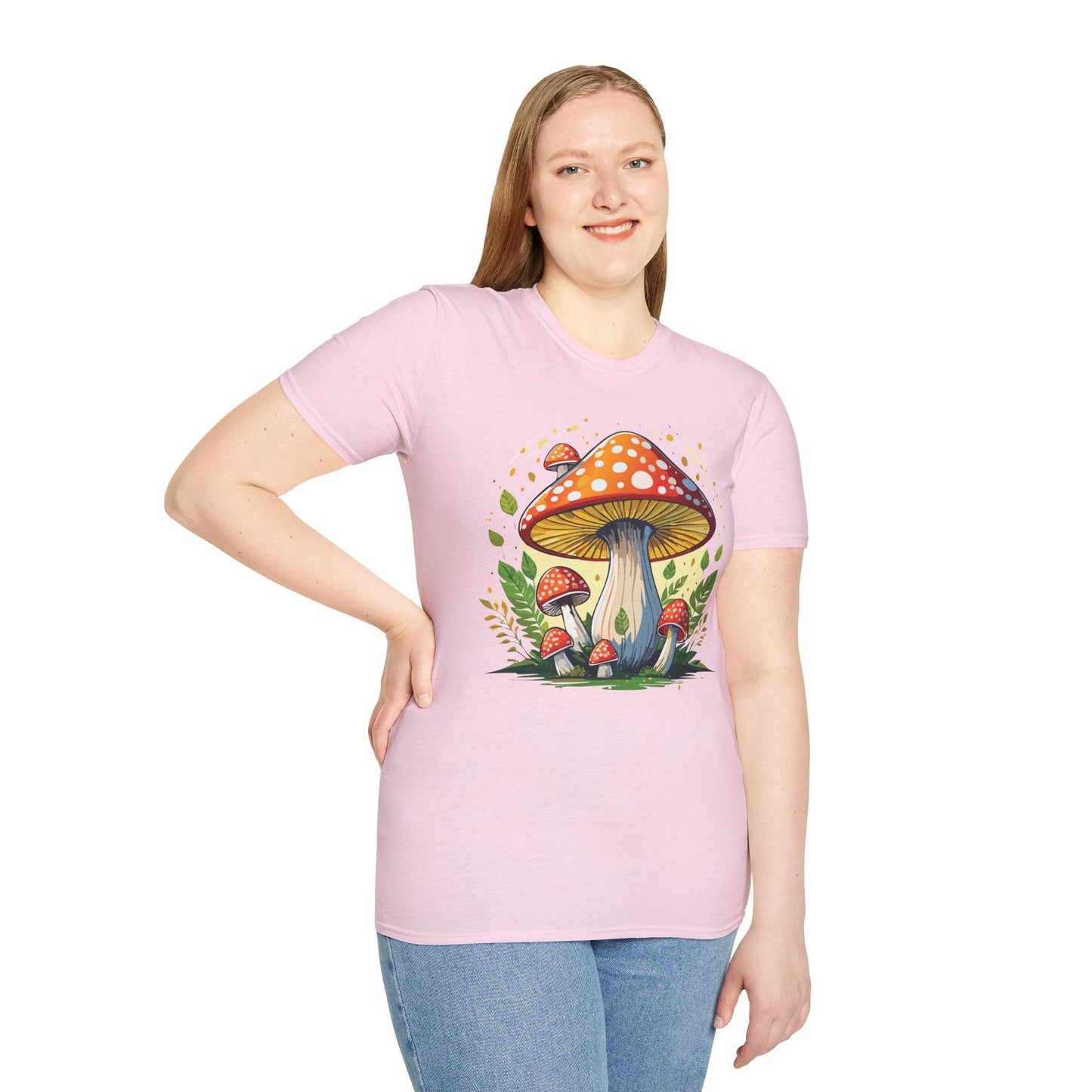 Mashroom Tee Shirt Unisex Funny Mashroom Design Softstyle 64000 Ring Spun Cotton Tee