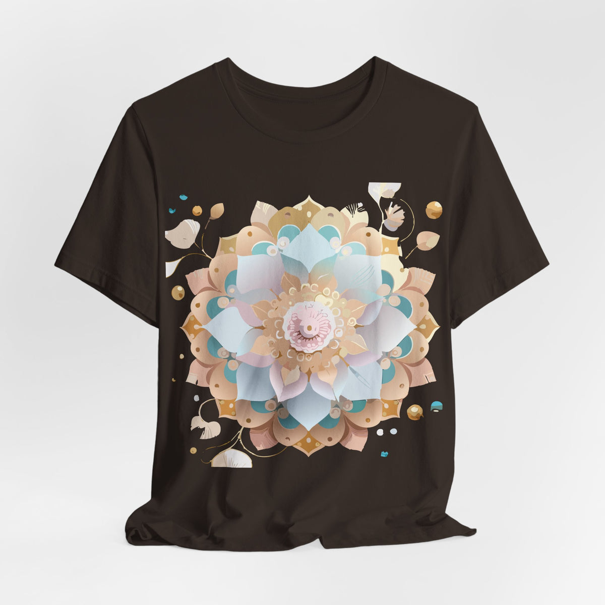 Mandala Graphic Unisex Cotton Bella+Canvas Tee with Floral Art Design n140