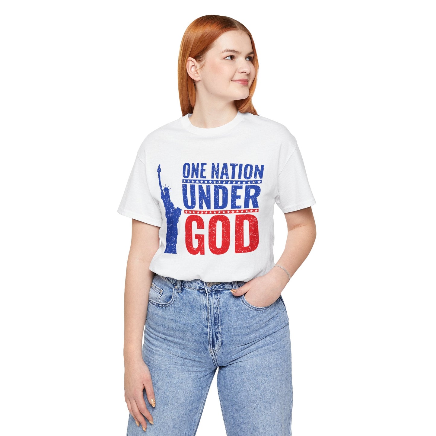 Statue of Liberty Patriotic Graphic Unisex Cotton T-Shirt a6