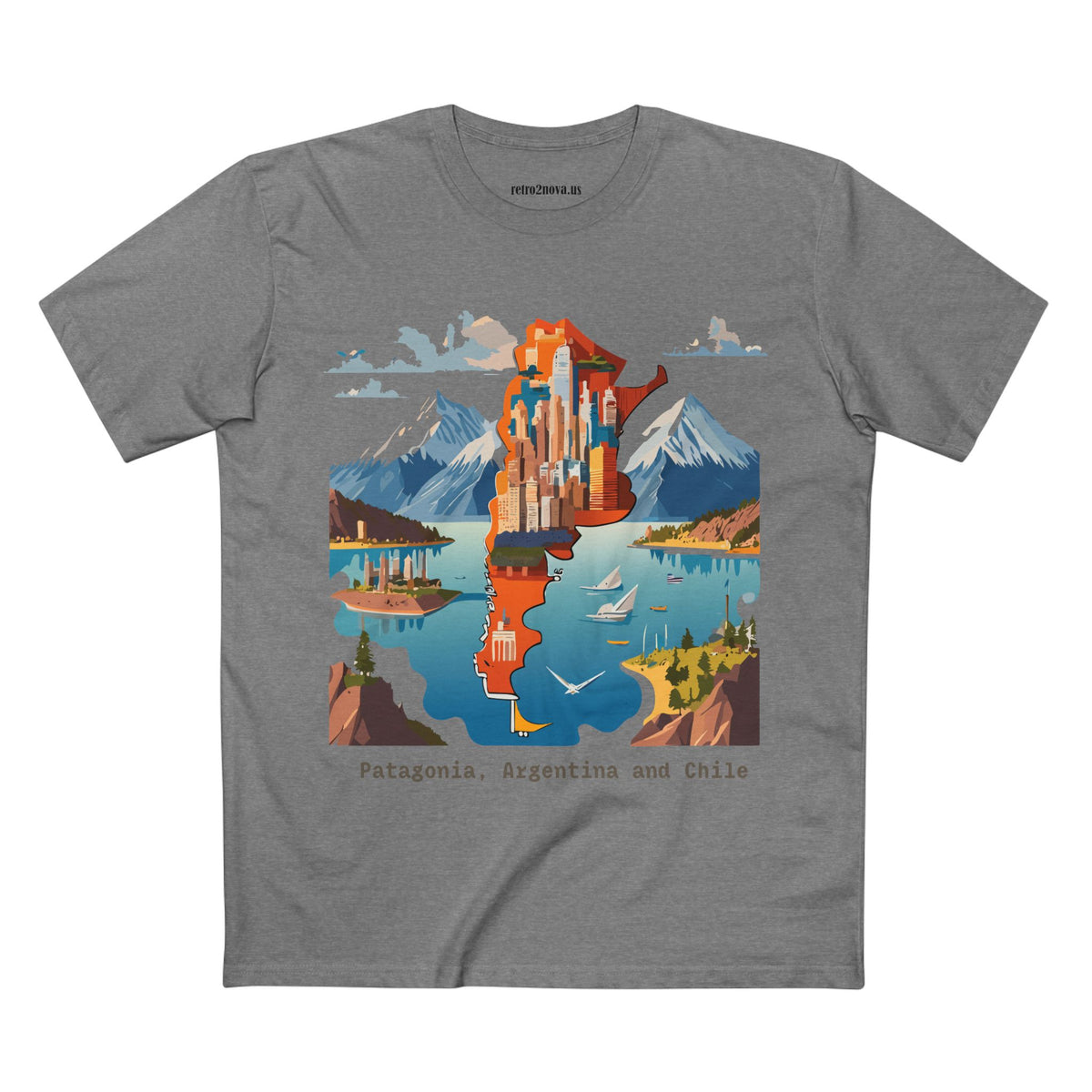 Patagonia Argentina and Chile map T-Shirt | Patagonia map tee