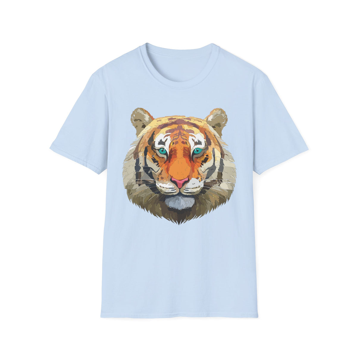 Watercolor Tiger Head T-Shirt | Bold Animal Portrait