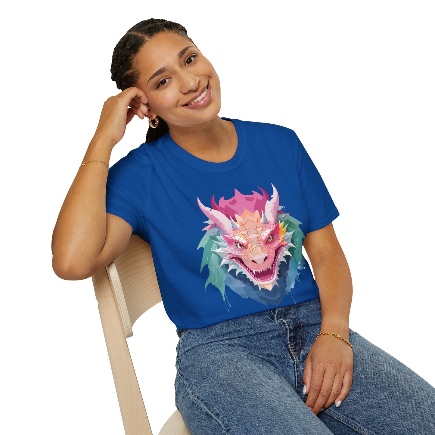 Dragon T Shirt Unisex Softstyle Cotton Tee With Animal Art Design Graphic Print Artwork