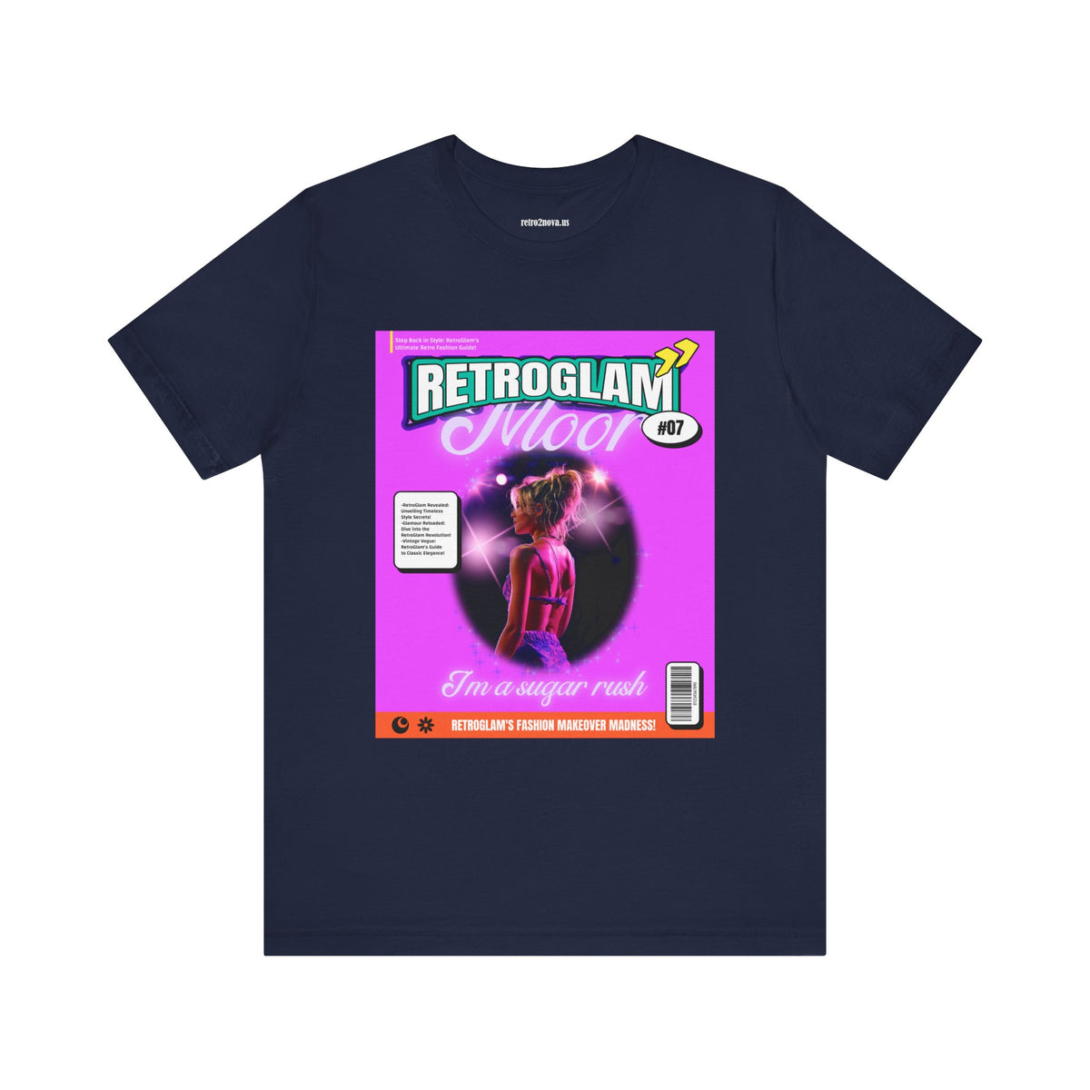 Magazine Cover Graphic Unisex Cotton Bella+Canvas Tee with Retro Poster ab27
