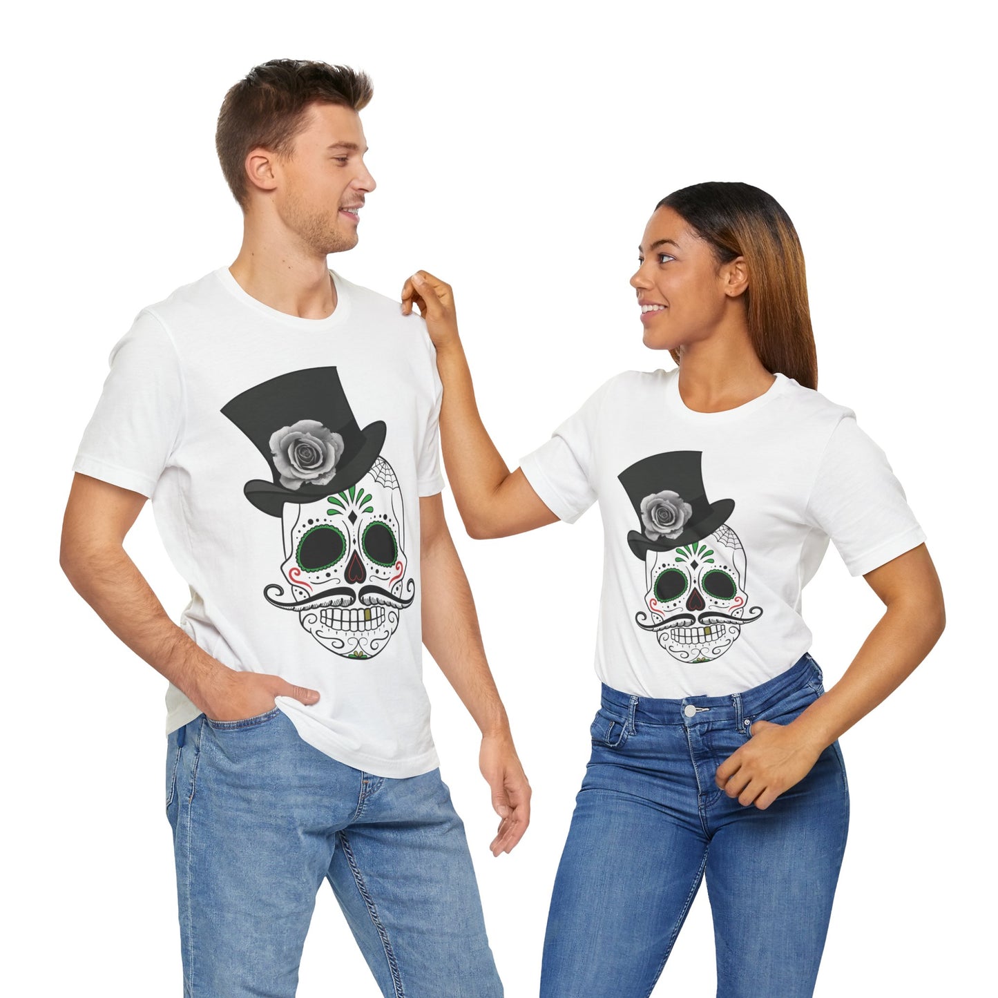 Unisex-T-Shirt aus Baumwolle mit Totenkopf