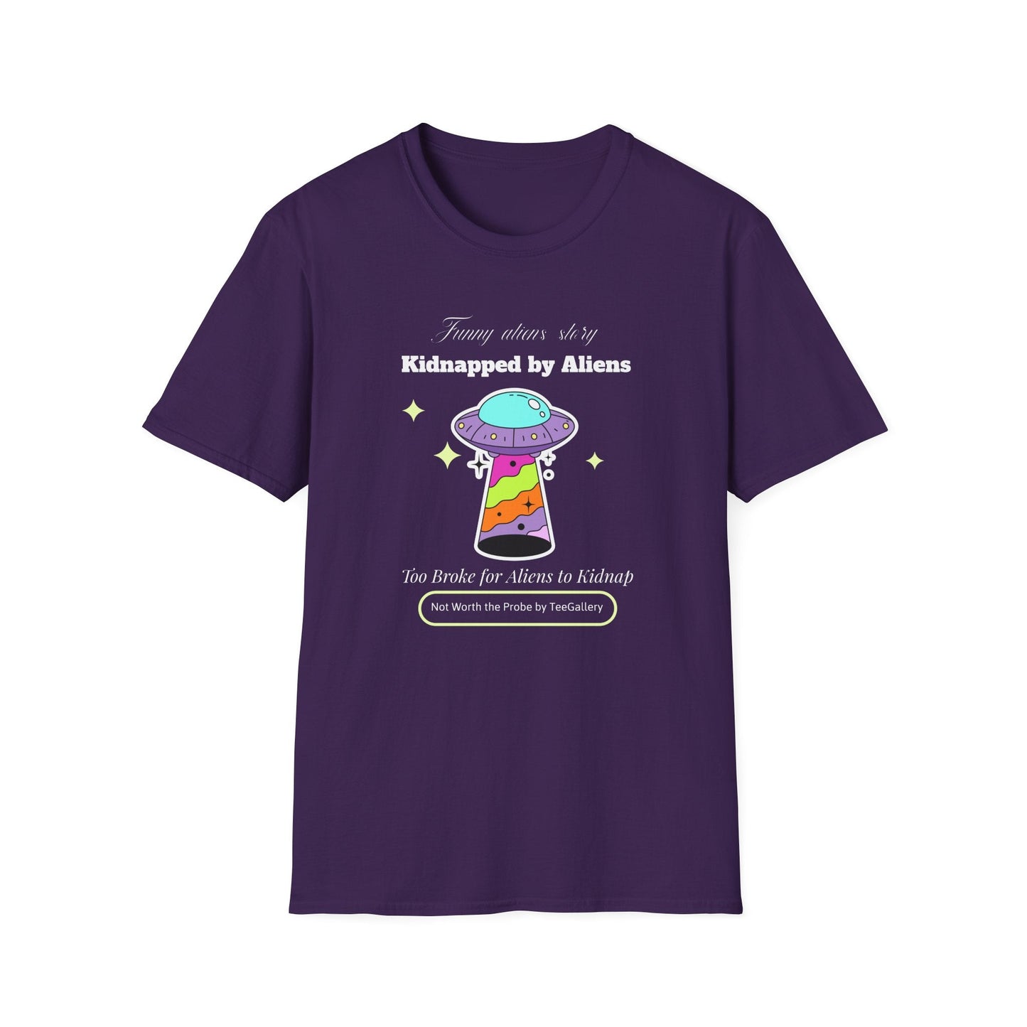 Alien Abduction TShirt Unisex Cotton Kidnapped by Aliens Cute UFO Graphic Tee