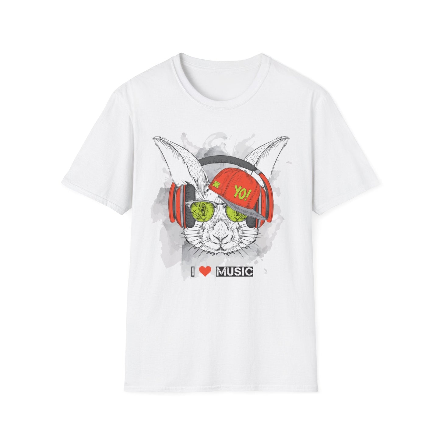 Unisex Music Animals Shirt With Headphones Softstyle Short Sleeve Tee Gildan 64000