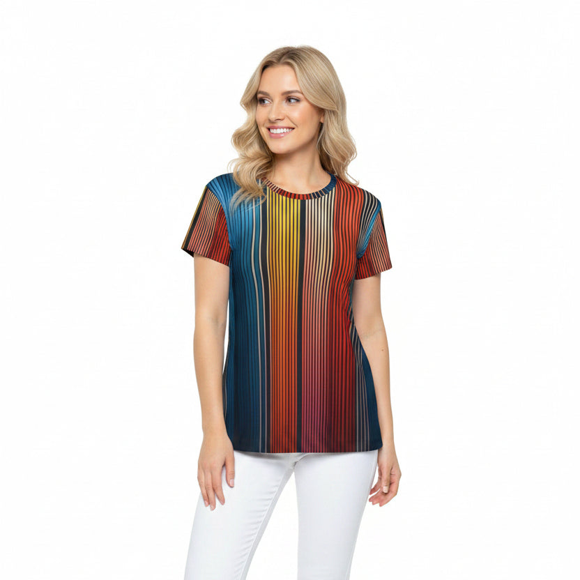 Women Poly T-Shirt with Abstract Print