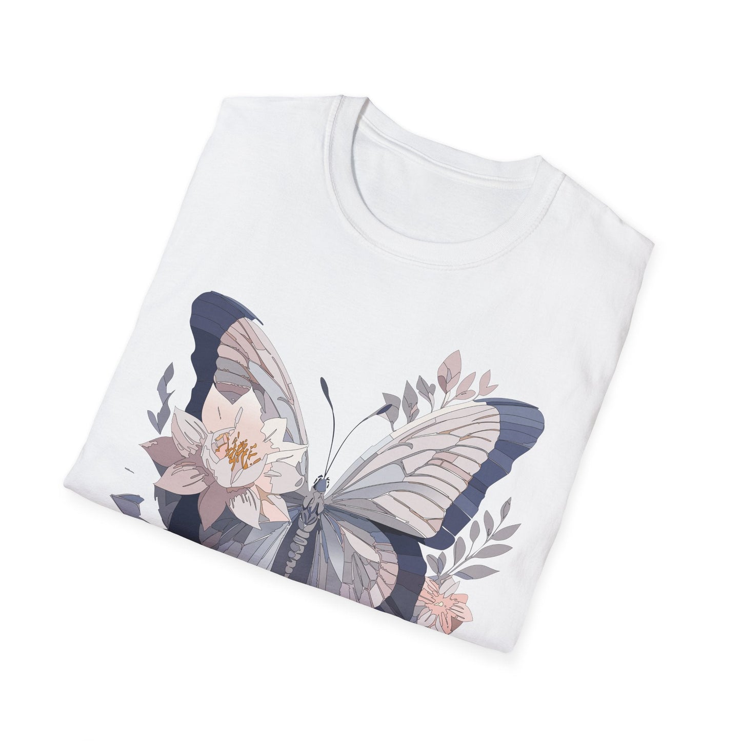 Butterfly T Shirt Unisex Monarch Print Softstyle Cotton Tee for Everyday Comfort