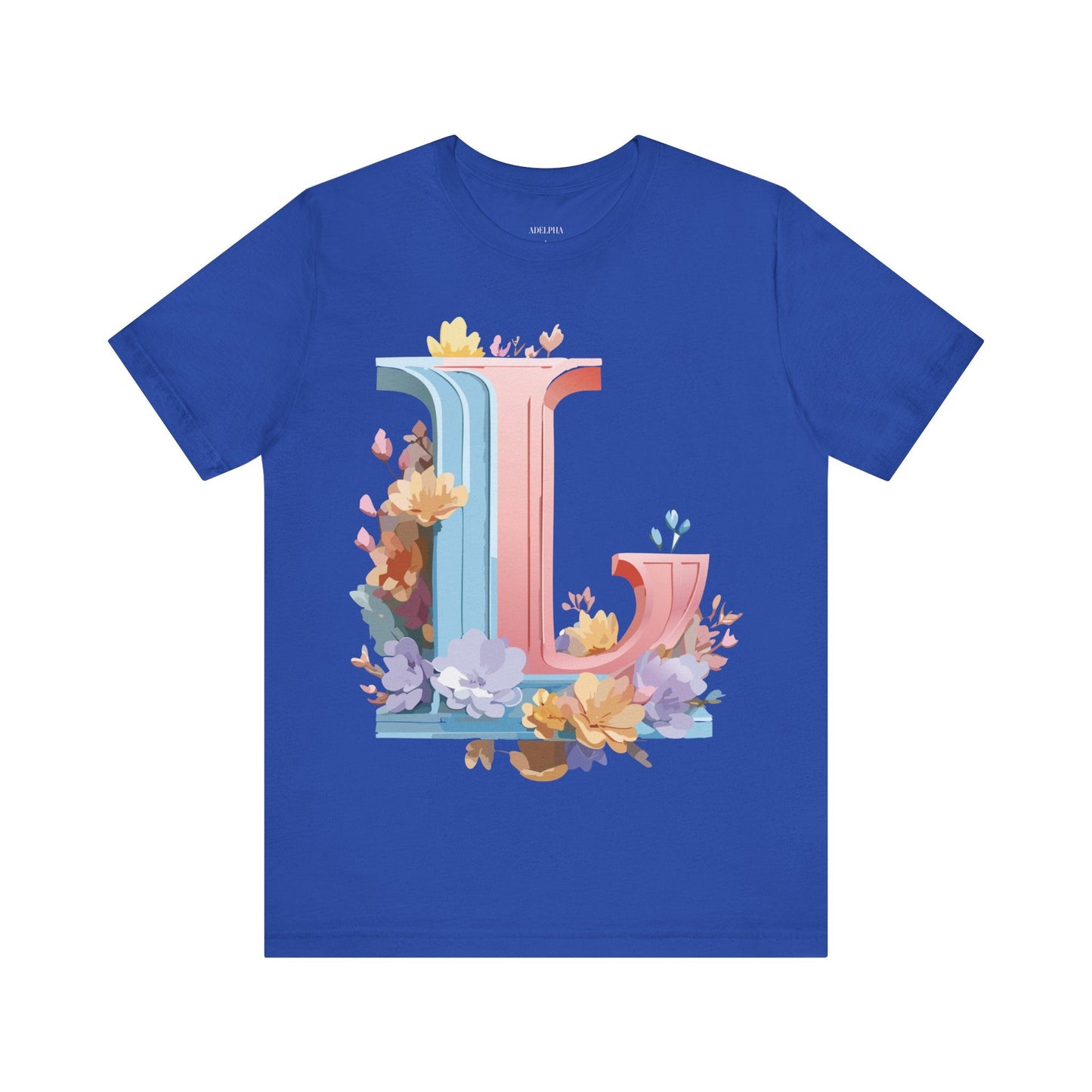 Letter L Shirt Graphic T Shirt Unisex Short Sleeve Vintage Inspired Artwork By Adelpha