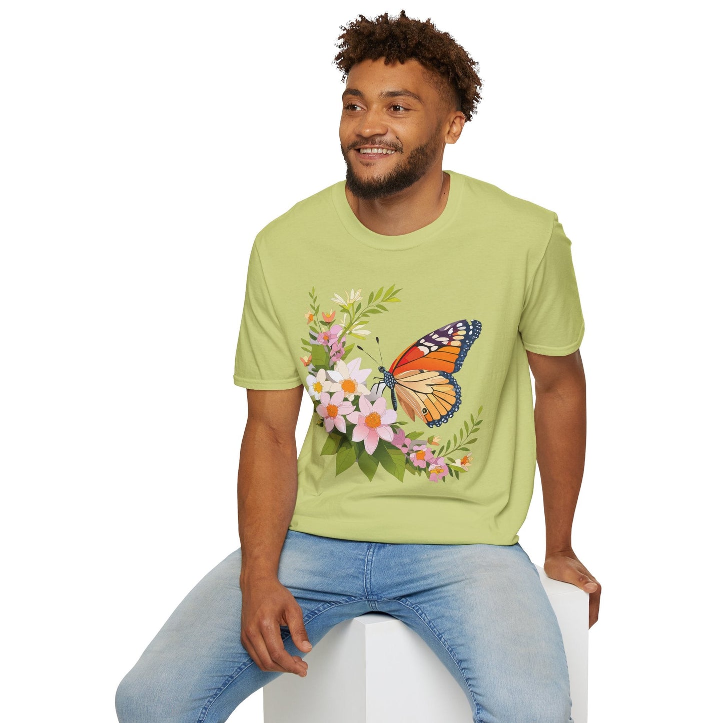 Monarch Butterfly T Shirt Unisex Softstyle Gildan 64000 100 Percent Cotton Tee Breathable
