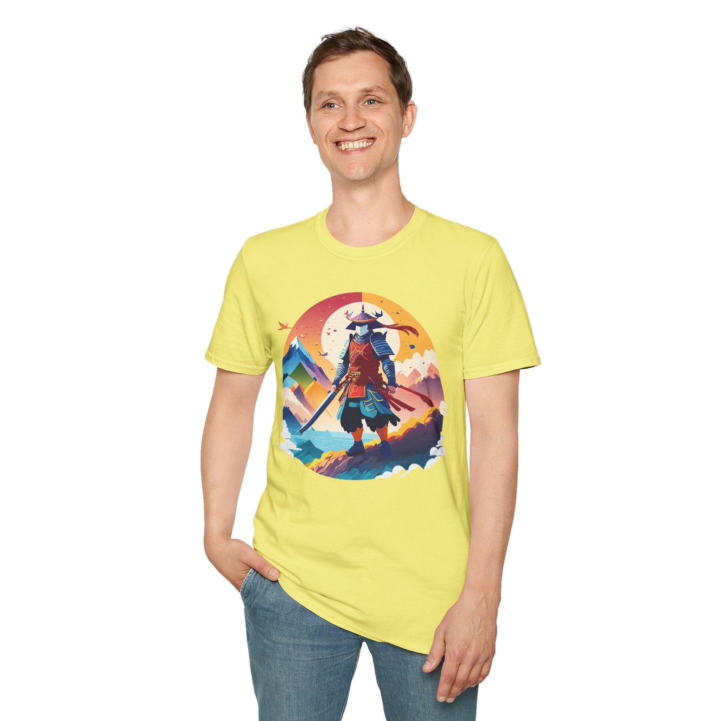 Samurai T Shirt Unisex Softstyle Gildan 64000 100 Percent Ring Spun Cotton Tee For Everyday Wear