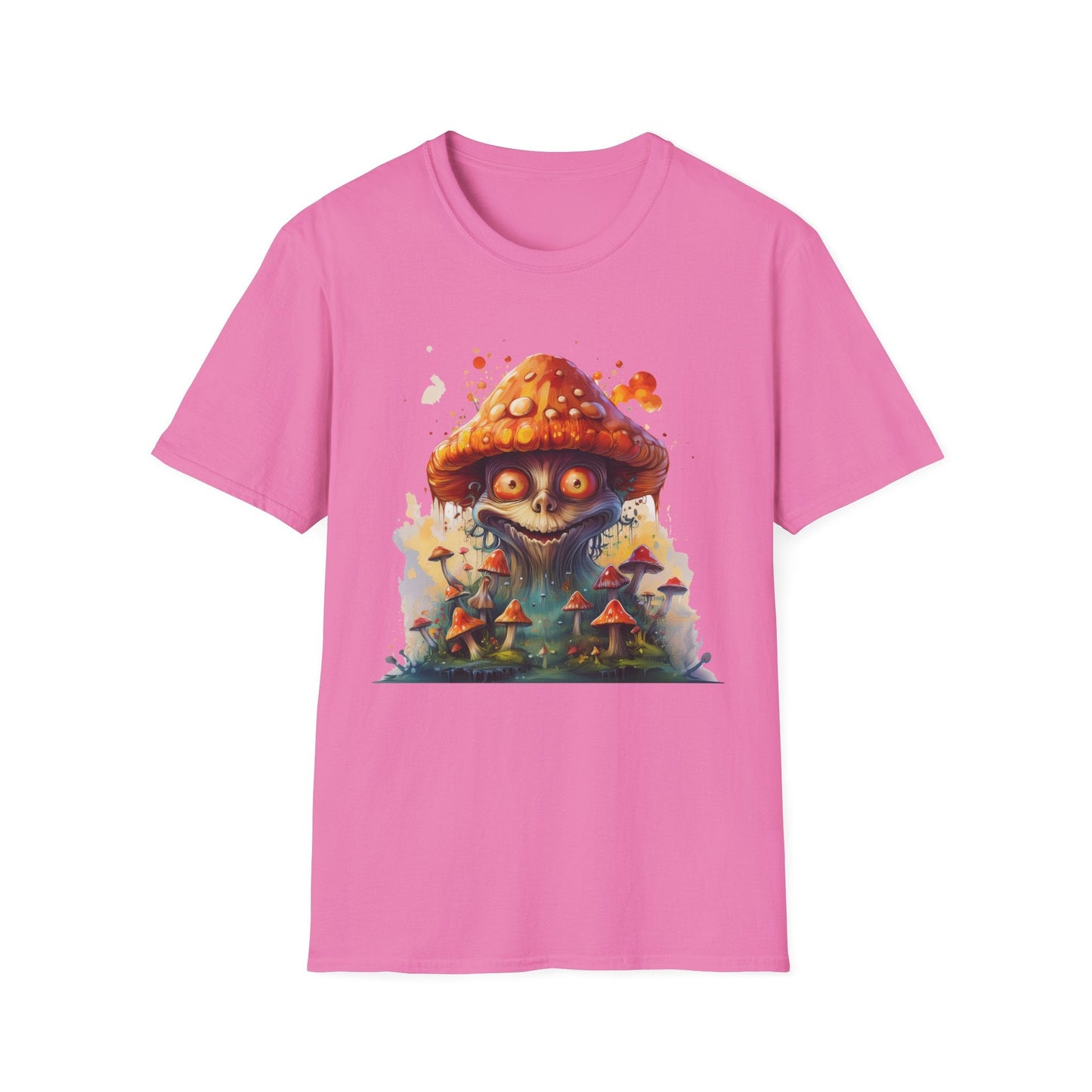 Funny Mashroom Tee Shirt Unisex Softstyle Cotton Art Design with Fungus Graphic Artwork Theme
