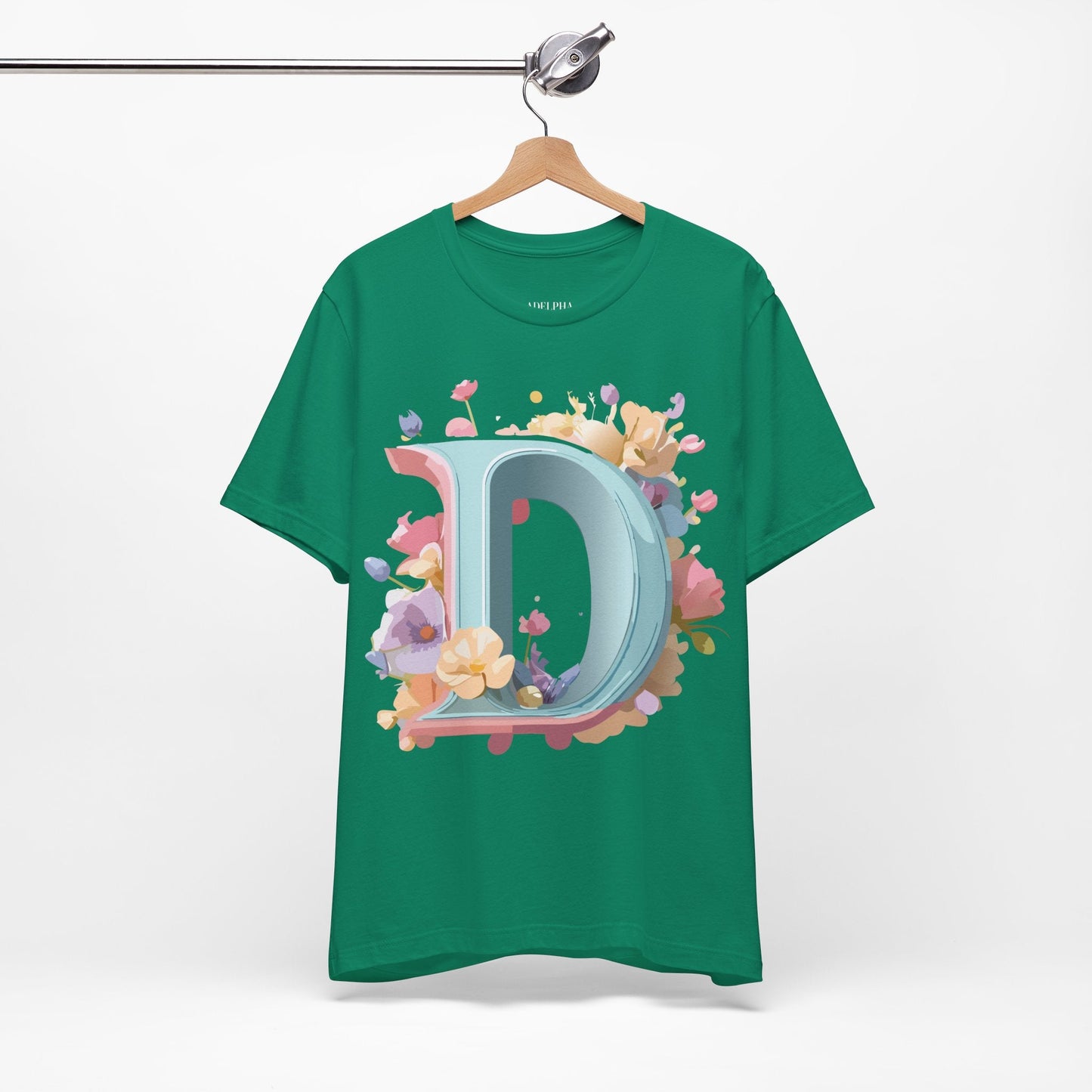 Letter D Graphic Tee Unisex Jersey Short Sleeve By Adelpha Vintage Inspired Artwork