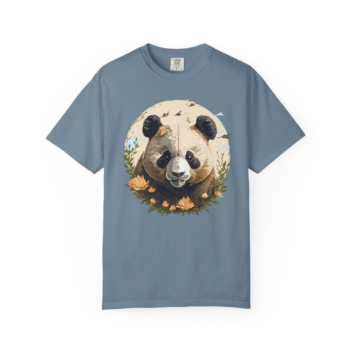 Panda Portrait T-Shirt Unisex Cotton Floral Meadow Circle Animal Art Tee p9
