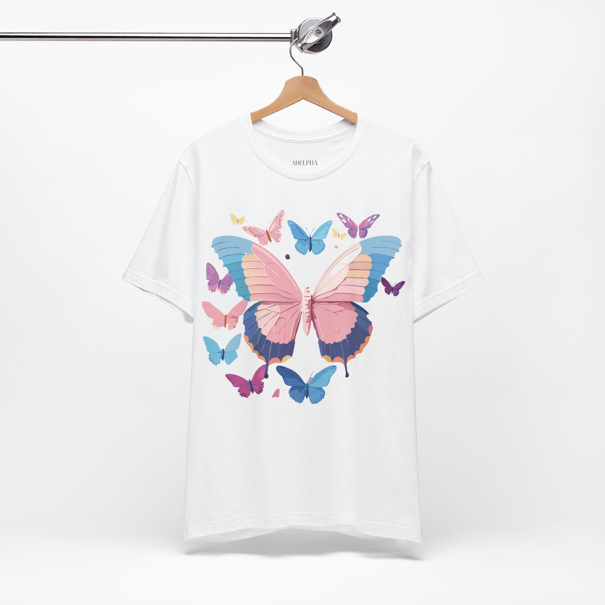 Butterfly Graphic Unisex Cotton Bella+Canvas Tee with Art Design n19