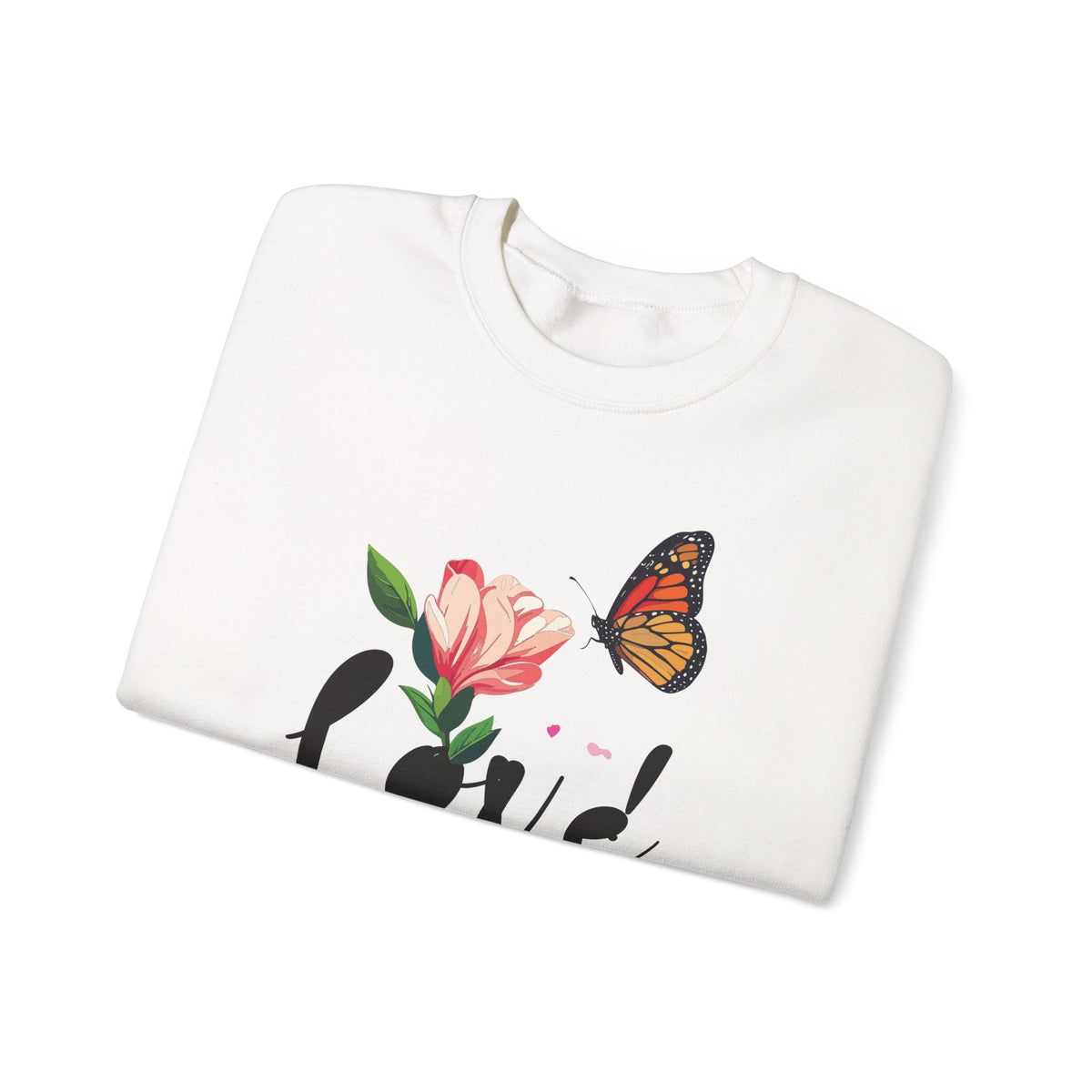 Floral Love Graphic Valentine's Day Sweatshirt Unisex 50/50 Cotton-Poly Sweatshirt w44