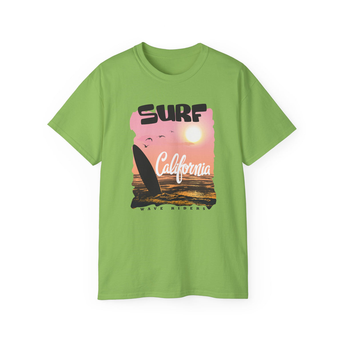 Surf California Tee | Sunset Sailboard Ocean Retro Beach Graphic