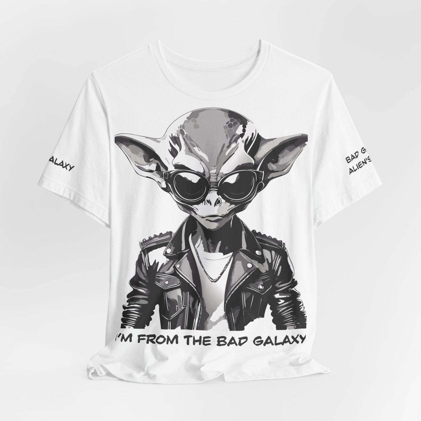 Alien Tee Shirt From Bad Galaxy Made To Order 100 Percent Cotton Eco Friendly Inks USA Designed