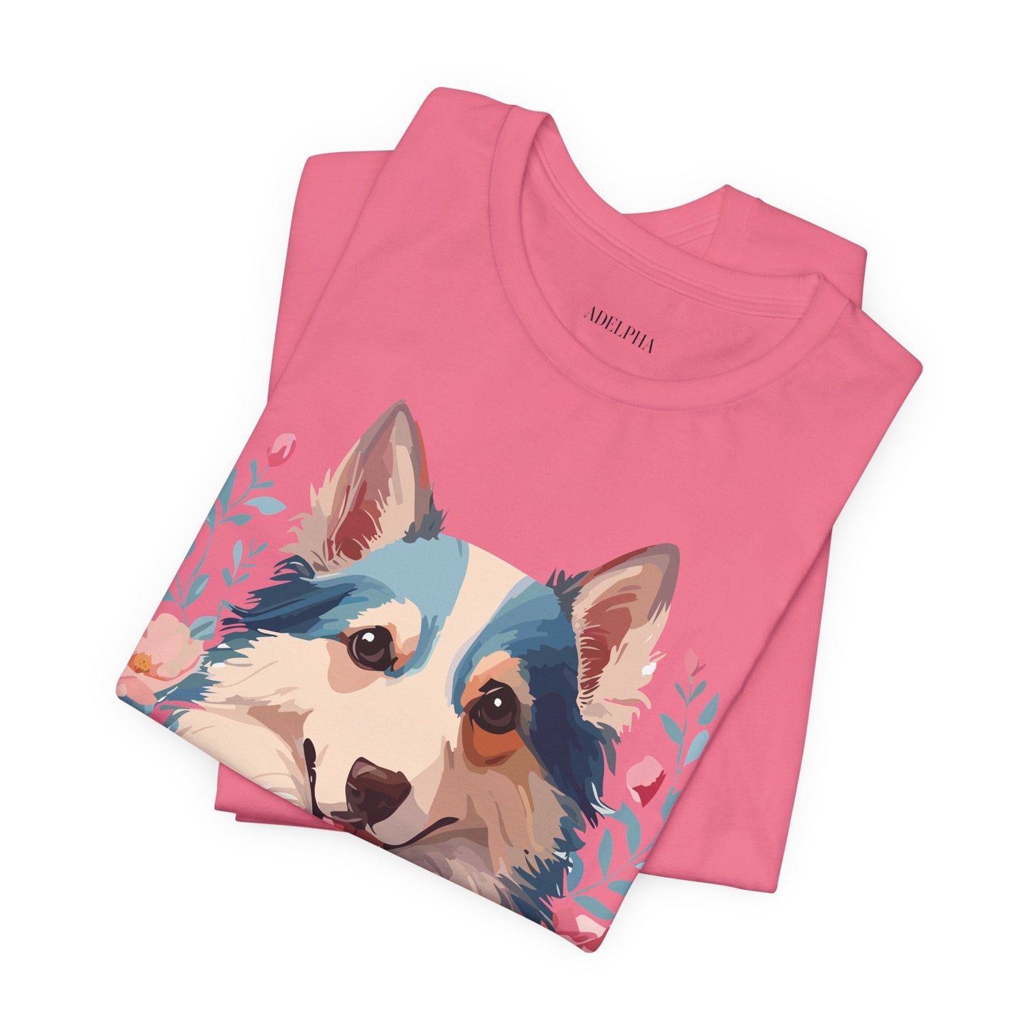 Unisex Graphic Dog Shirt Vintage Inspired Tee Art Design By Adelpha Premium Short Sleeve