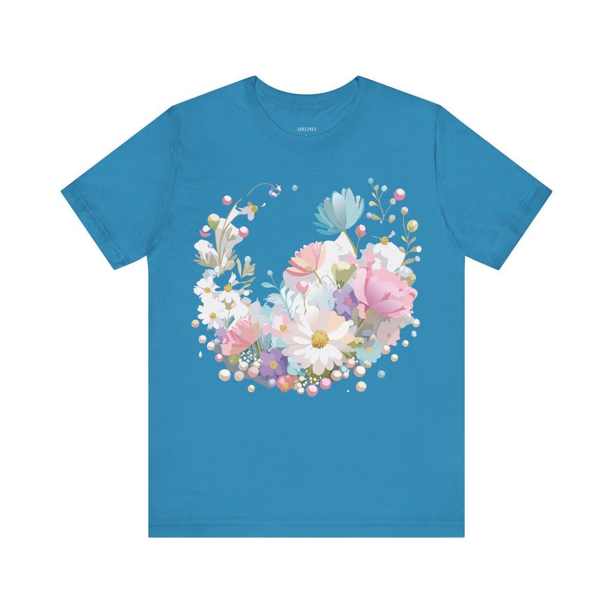 Floral Graphic Tee Shirt - Bella+Canvas Unisex 100 Cotton 22