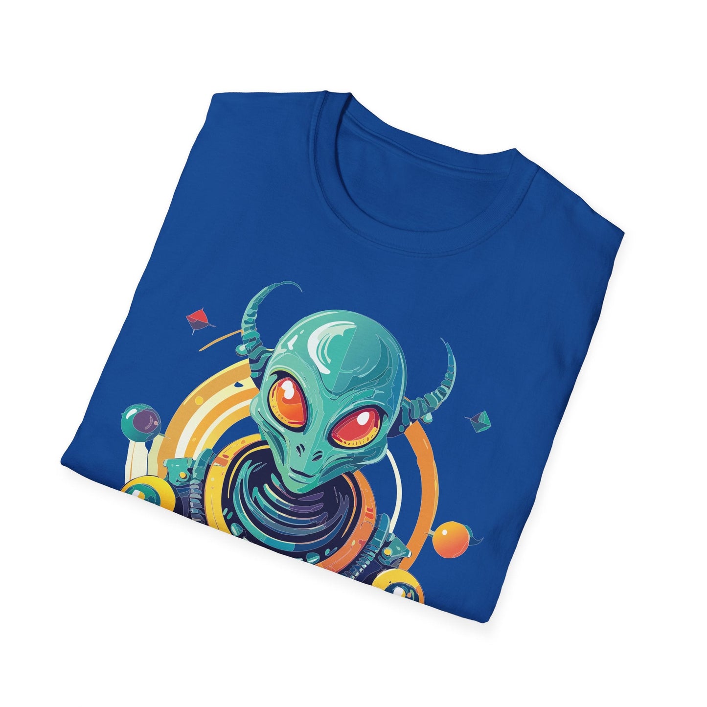 Alien Cosmos T Shirt Unisex Softstyle Cotton Tee With Alien Art Design Premium Comfort