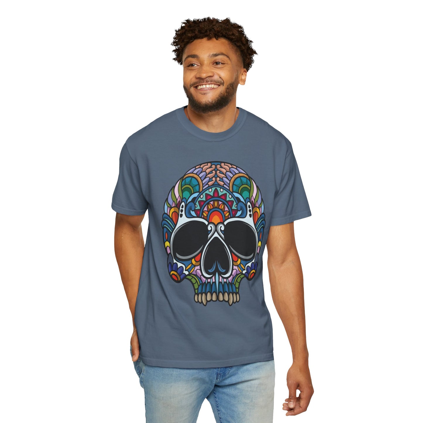 Unisex Cotton Tee Shirt with Skull