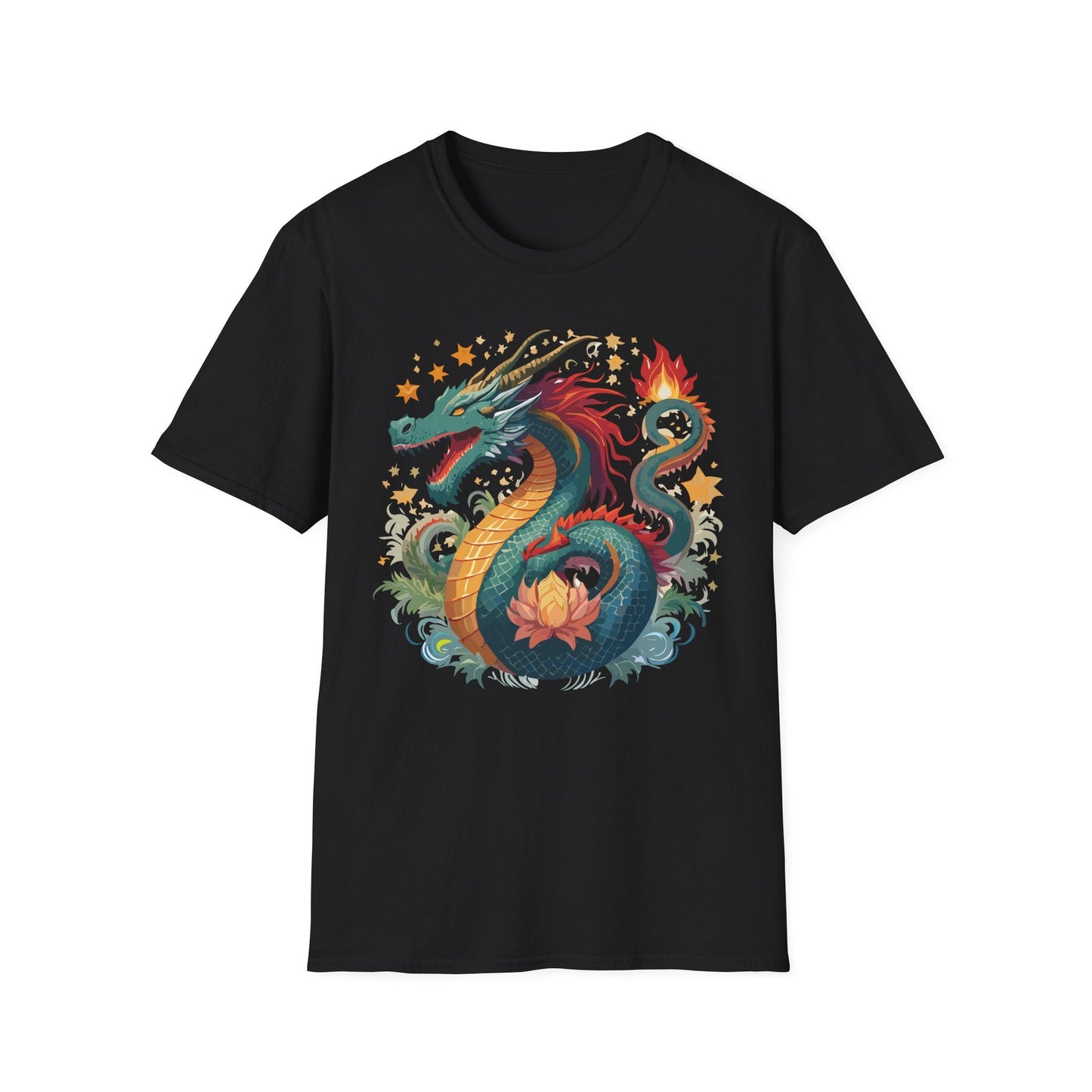 Dragon Graphic Unisex 100 Cotton Tee with Animal Artwork Design 1
